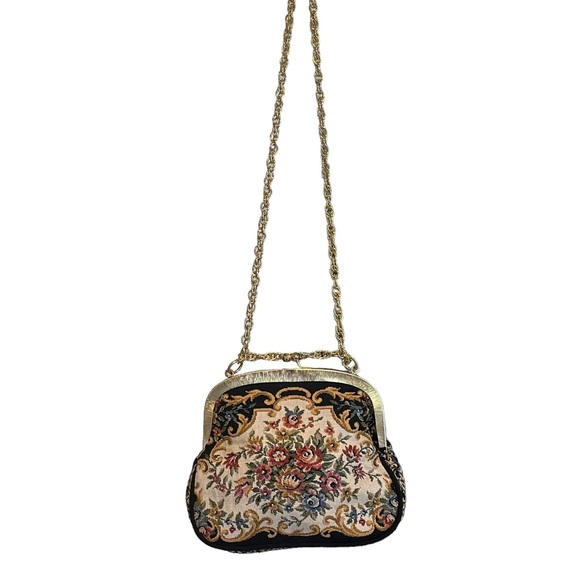 Vintage 60s Walborg mini floral tapestry evening bag - Picture 6 of 14